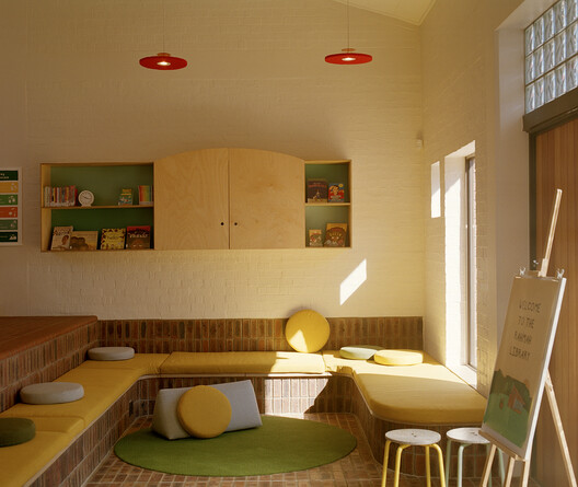 Rahmah Library / The MAAK - Interior Photography, Dining room, Wood, Lighting, Chair