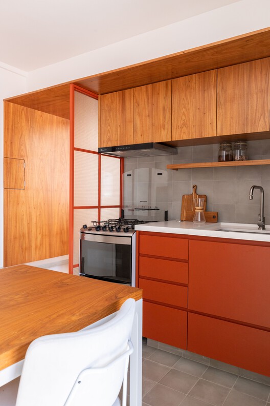 Apartamento Santa Cruz / Rumo Arquitetura - Fotografia de Interiores, Cozinha, Bancada, Madeira, Pia