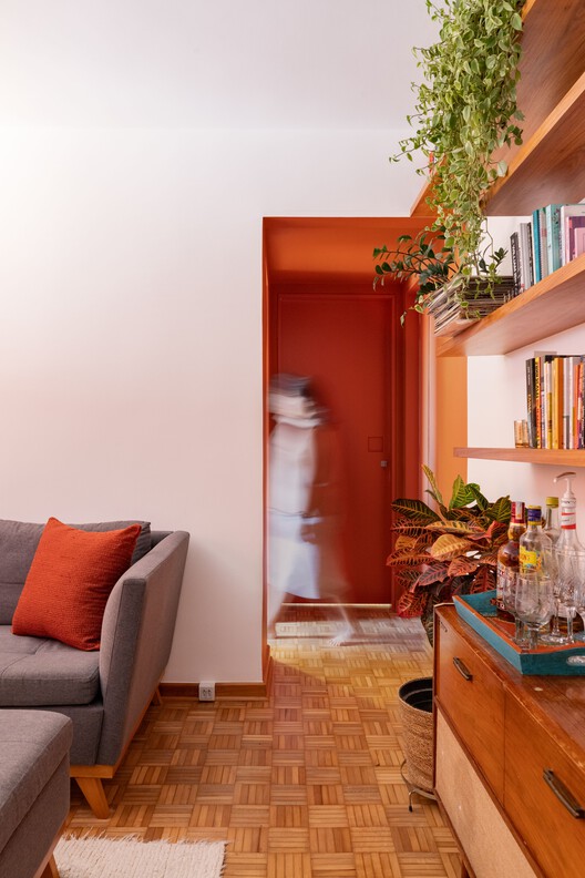 Apartamento Santa Cruz / Rumo Arquitetura - Fotografia de Interiores, Sala de Estar, Madeira, Iluminação