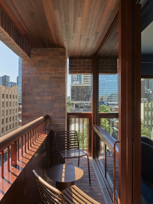 Melbourne Place Hotel / Kennedy Nolan Architects - Interior Photography, Wood, Balcony