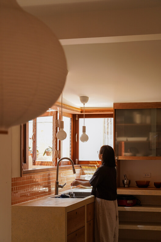 Terracotta Breath House / live out studio - Interior Photography, Kitchen, Wood, Lighting, Countertop