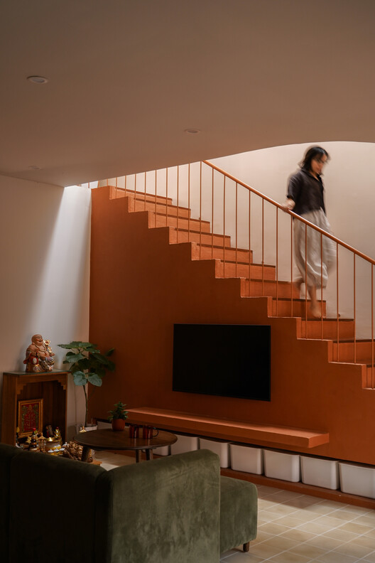 Terracotta Breath House / live out studio - Interior Photography, Stairs, Wood, Lighting