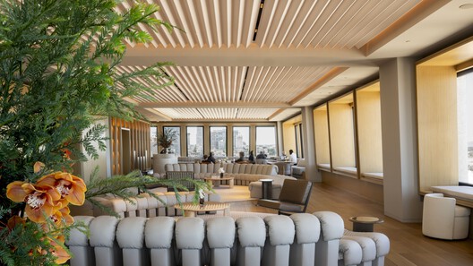 Transamerica Pyramid Center / Foster + Partners - Interior Photography, Living Room, Wood, Chair, Glass