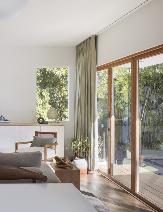 Silverlake Terrace Bungalow Renovation and Extension / ARA-la - Interior Photography, Living Room, Wood, Glass, Chair