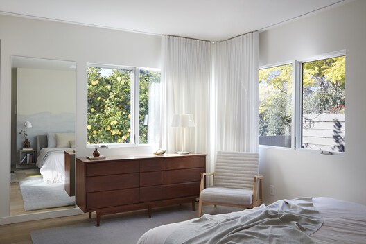 Silverlake Terrace Bungalow Renovation and Extension / ARA-la - Interior Photography, Bedroom, Bed, Lighting