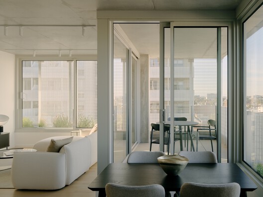 Brunswick Yard / Carr - Interior Photography, Living Room, Glass, Balcony