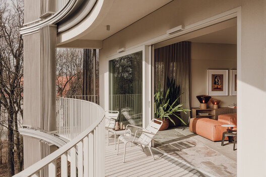 Luxury Apartament in Poznań / Studio GAB Luxury Apartament in Poznań / Studio GAB - Interior Photography, Living Room, Balcony