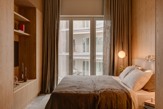 Luxury Apartament in Poznań / Studio GAB Luxury Apartament in Poznań / Studio GAB - Interior Photography, Bedroom, Wood, Lighting, Bed