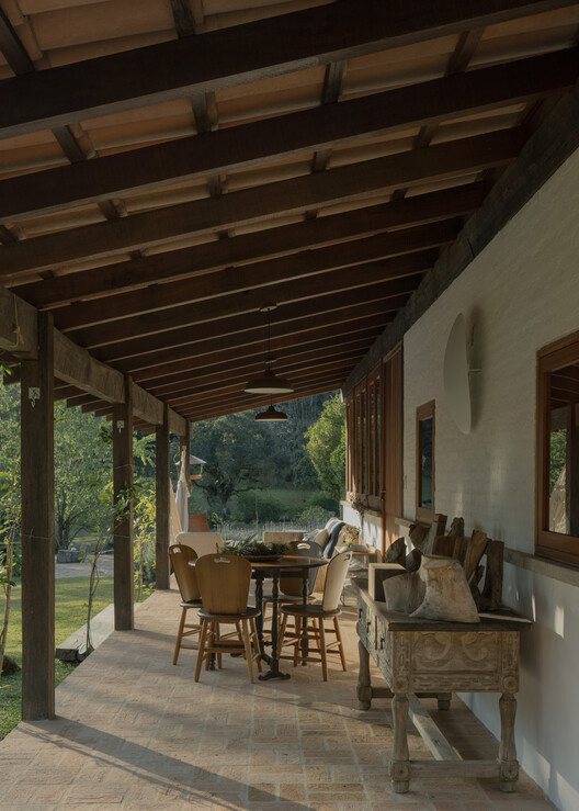 Main House / messina | rivas - Interior Photography, Dining room, Wood, Beam, Chair, Patio