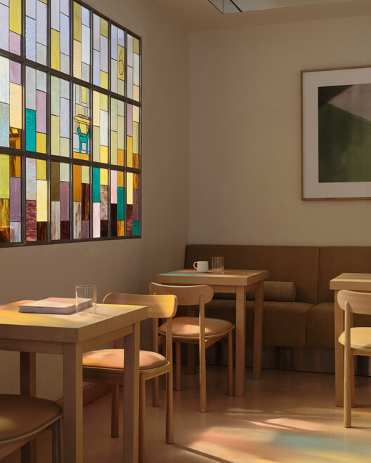 Six Coffee + Wine cafe / NAAW - Interior Photography, Dining room, Wood, Lighting, Glass, Chair