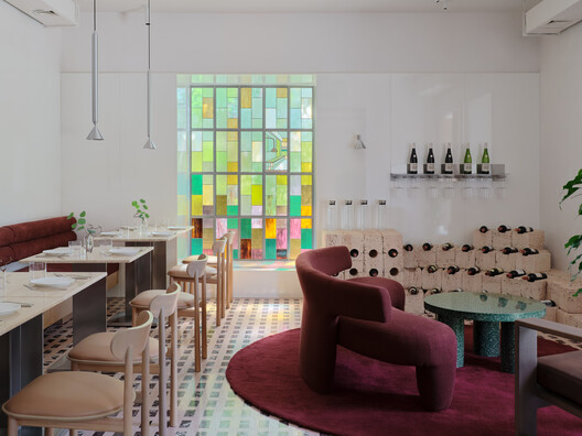 Six Coffee + Wine cafe / NAAW - Interior Photography, Living Room, Table, Glass, Chair
