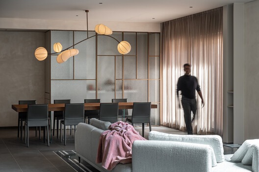 Bhurat Residence / Cadence Architects Bhurat Residence / Cadence Architects - Interior Photography, Living Room, Wood, Table, Lighting, Chair