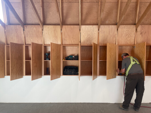 'sʔitwənx UBC Okanagan Child Care / Public Architecture + Design  - Interior Photography, Closet, Wood, Beam