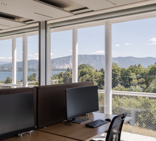 Lombard Odier New Headquarters / Herzog & de Meuron Lombard Odier New Headquarters / Herzog & de Meuron - Interior Photography, Table, Glass, Chair