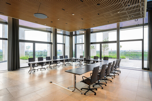B-One Office Building / CF Møller - Interior Photography, Dining room, Wood, Chair, Table, Lighting, Glass