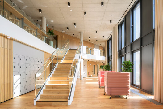 B-One Office Building / CF Møller - Interior Photography, Stairs, Wood, Chair, Lighting, Glass