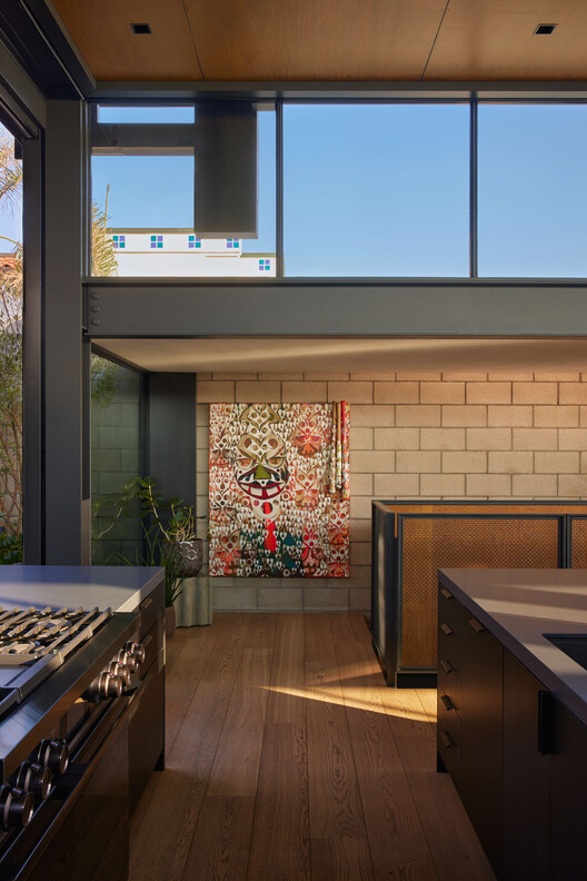 Manhattan Beach Residence / Olson Kundig - Exterior Photography, Kitchen, Wood, Countertop, Lighting, Glass