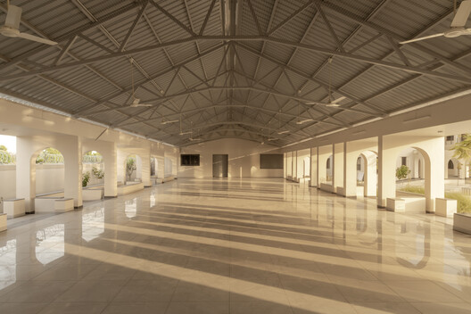 Temple Complex and Community Center Nardipur / Raasa Architects Temple Complex and Community Center Nardipur / Raasa Architects - Interior Photography, Lighting, Column, Concrete, Beam