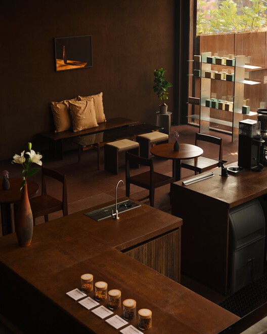 True Black Coffee Bar / NaaV Studio True Black Coffee Bar / NaaV Studio - Interior Photography, Wood, Table, Lighting, Chair