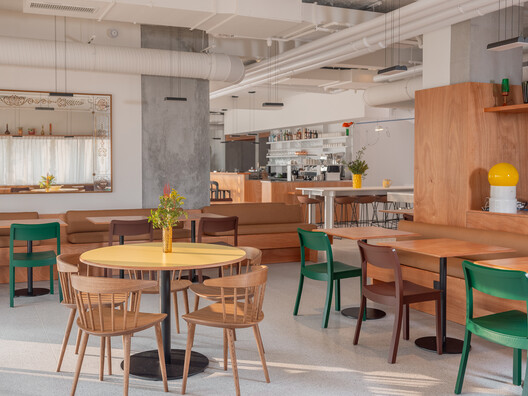 Vertime Hotel / Block Architectes - Interior Photography, Dining room, Table, Wood, Chair