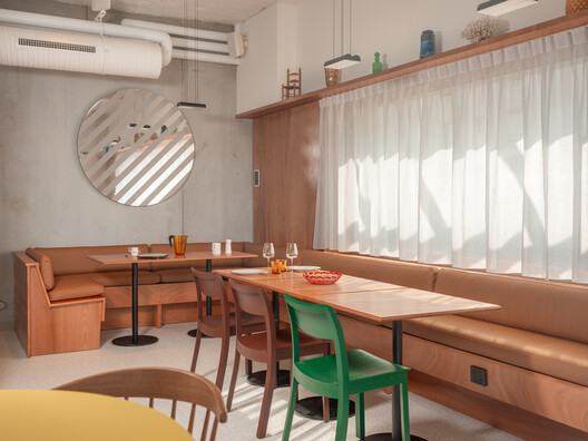 Vertime Hotel / Block Architectes - Interior Photography, Dining room, Wood, Table, Lighting, Chair