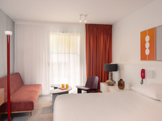 Vertime Hotel / Block Architectes - Interior Photography, Bedroom, Wood, Bed, Lighting