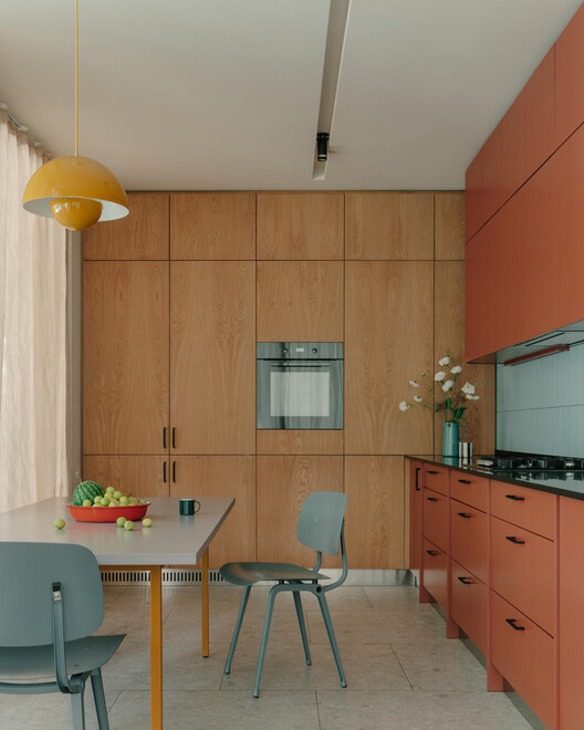 Private House in Tskneti  / NS Studio - Interior Photography, Kitchen, Wood, Chair, Countertop