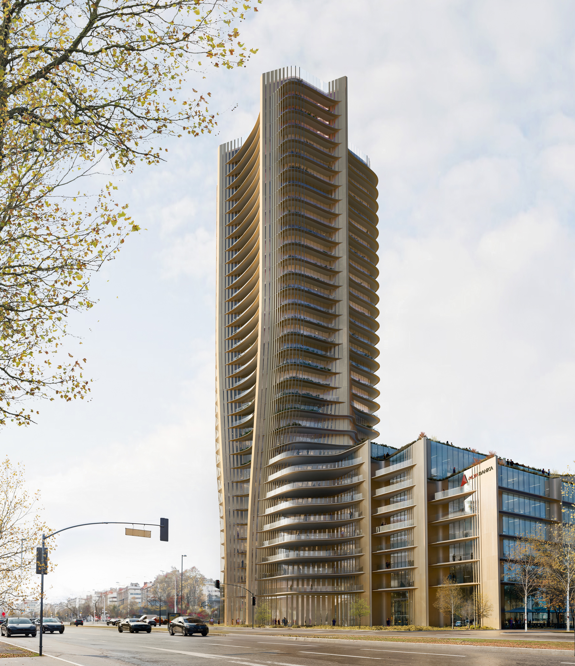 Zaha Hadid Architects Designs Mixed-Use Alta Bank Tower in New Belgrade, Serbia