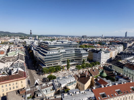 阿尔桑·弗朗西斯区车站办公综合体 / Delugan Meissl Associated Architects + Josef Weichenberger Architects - 建筑图, 城市, 鸟瞰图