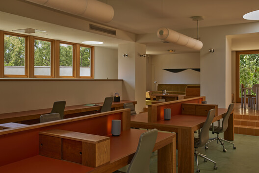 Day Job Office / 22RE - Interior Photography, Dining room, Wood, Table, Chair, Lighting