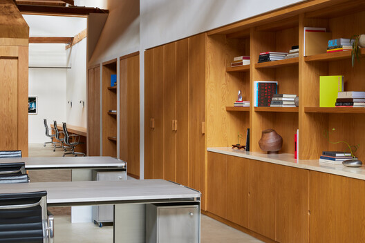 Ceremony of Roses Headquarters / 22RE Ceremony of Roses Headquarters / 22RE - Interior Photography, Closet, Wood, Shelving, Table, Lighting, Chair