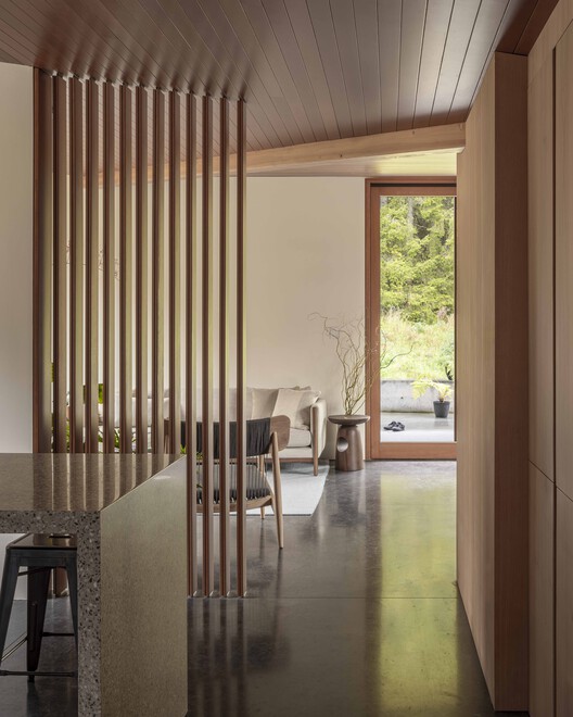 French Creek Workshops House / Wittman Estes - Interior Photography, Wood, Table, Chair