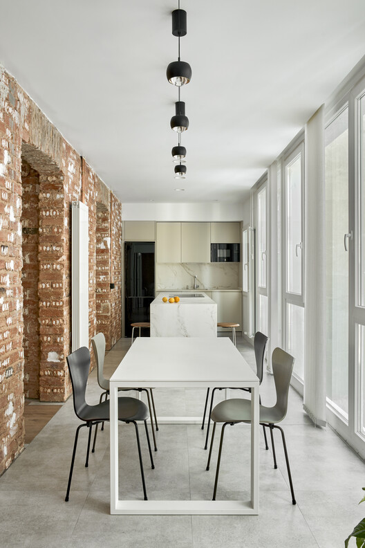 Apartamento de Fernando / Estudio Bher Arquitectos - fotografía de interiores, comedor, sillas, madera, mesas, iluminación