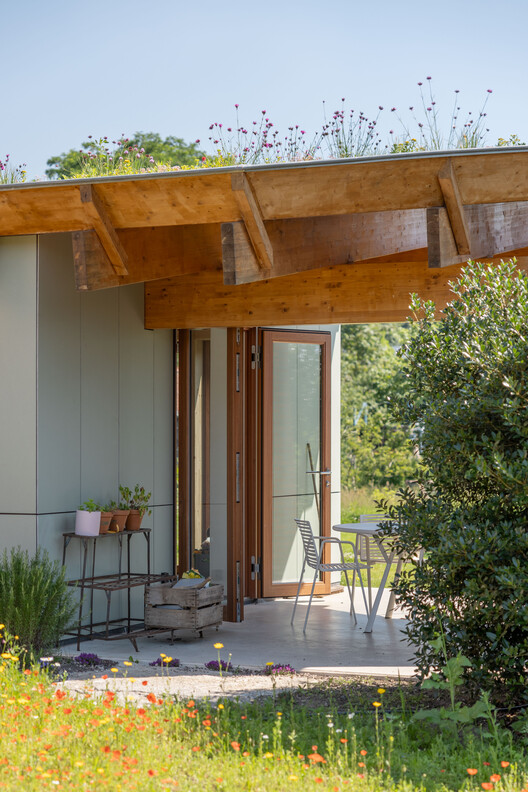 Hofbode II Semi-Detached House / Marge architecten - Exterior Photography, Wood, Garden, Beam, Patio