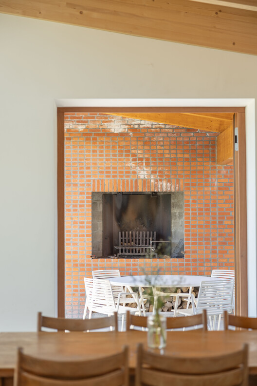 Hofbode II Semi-Detached House / Marge architecten - Interior Photography, Wood, Table, Chair, Brick, Glass