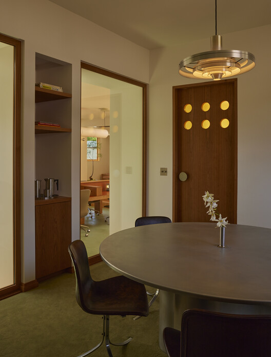 Day Job Office / 22RE - Interior Photography, Dining room, Wood, Table, Lighting, Chair, Glass