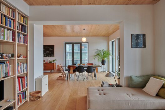 Stories Residential Building / Olaf Gipser Architects - Interior Photography, Wood, Table, Chair, Lighting