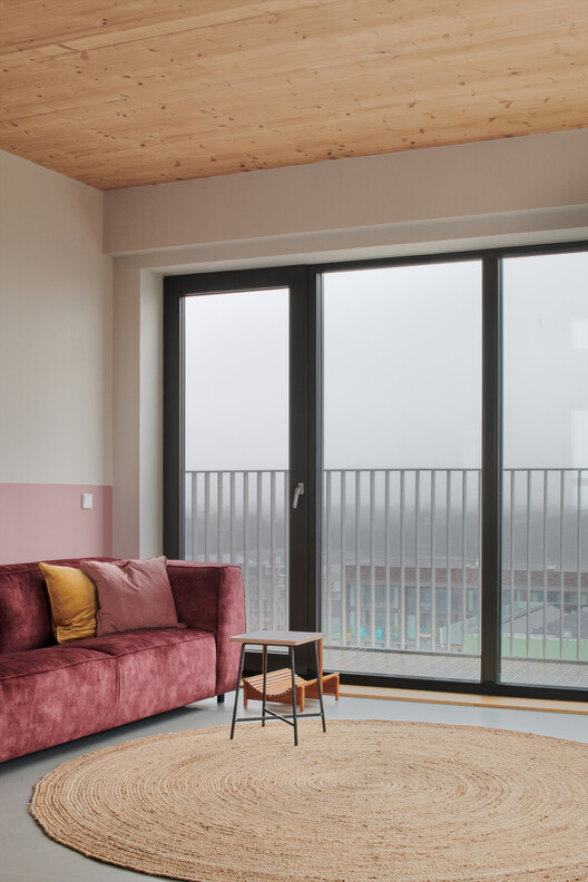 Stories Residential Building / Olaf Gipser Architects - Interior Photography, Living Room, Wood