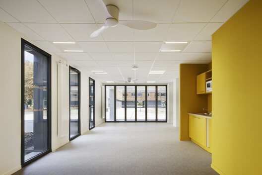 Joséphine Baker Student Residence / Ateliers A+ + Atelier Métis Joséphine Baker Student Residence / Ateliers A+ + Atelier Métis - Interior Photography, Door, Glass