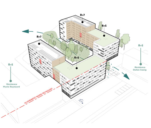 Joséphine Baker Student Residence / Ateliers A+ + Atelier Métis Joséphine Baker Student Residence / Ateliers A+ + Atelier Métis - Image 21 of 29