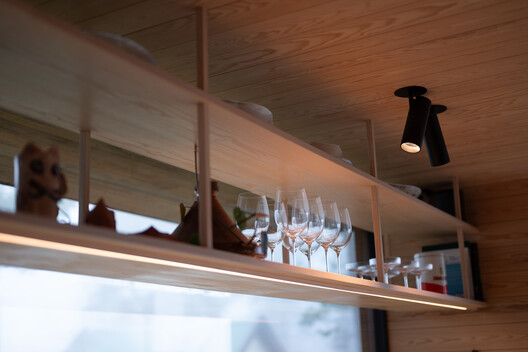 Solem Forest House / MORFEUS arkitekter - Interior Photography, Kitchen, Wood, Shelving