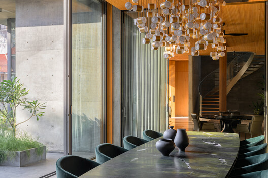 Twin House / Design Work Group Twin House / Design Work Group - Interior Photography, Wood, Table, Lighting, Chair, Glass