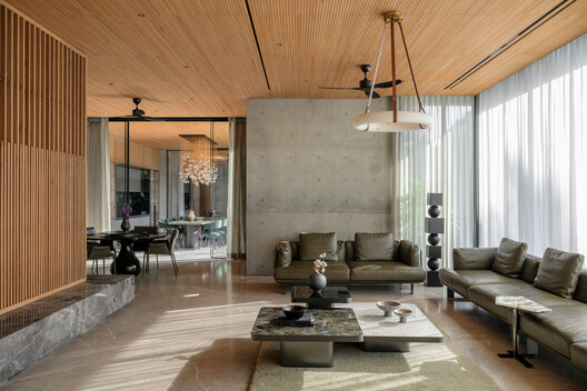 Twin House / Design Work Group Twin House / Design Work Group - Interior Photography, Living Room, Wood, Chair, Table, Lighting