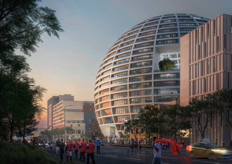 MVRDV 为地拉那新阿斯兰·鲁西（Asllan Rusi）体育宫设计球形地标建筑 - 3 的图像 10