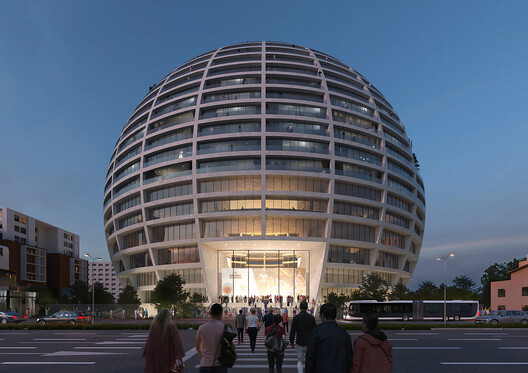MVRDV Designs Spherical Landmark for Tirana’s New Asllan Rusi Sports Palace