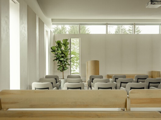 La Seigneurie Funeral Home / ultralocal architectes La Seigneurie Funeral Home / ultralocal architectes - Interior Photography, Living Room, Wood, Chair