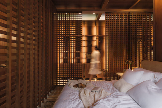 Casa Scheid 120 / NV Arquitetura - Fotografía interior, Dormitorio, Madera, Iluminación, Camas