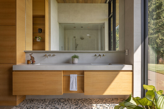 Evening Sky Residence / Scott Edwards Architecture - Interior Photography, Bathroom, Countertop, Sink, Wood, Glass