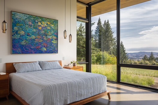 Evening Sky Residence / Scott Edwards Architecture - Interior Photography, Bedroom, Wood, Lighting, Bed, Chair