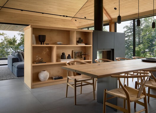 Armstrong Cottage / Peter Braithwaite Studio - Interior Photography, Kitchen, Wood, Table, Chair, Lighting, Shelving